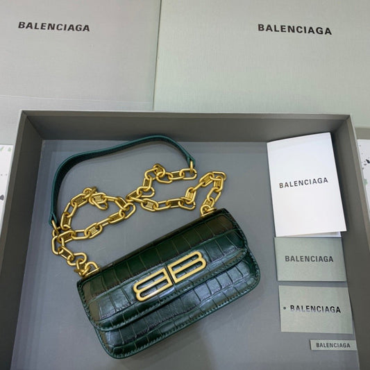 BLN-Ciaga Gossip Small On Chain Shoulder Bag Dark Green, For Women,  Bags 7.4in/19cm