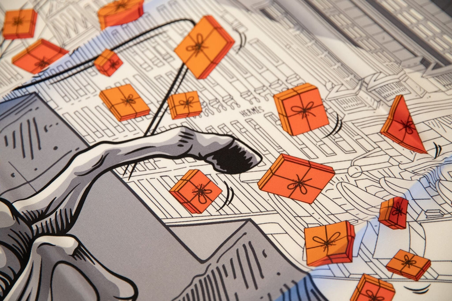 Hermes Gray Faubourg Scarf