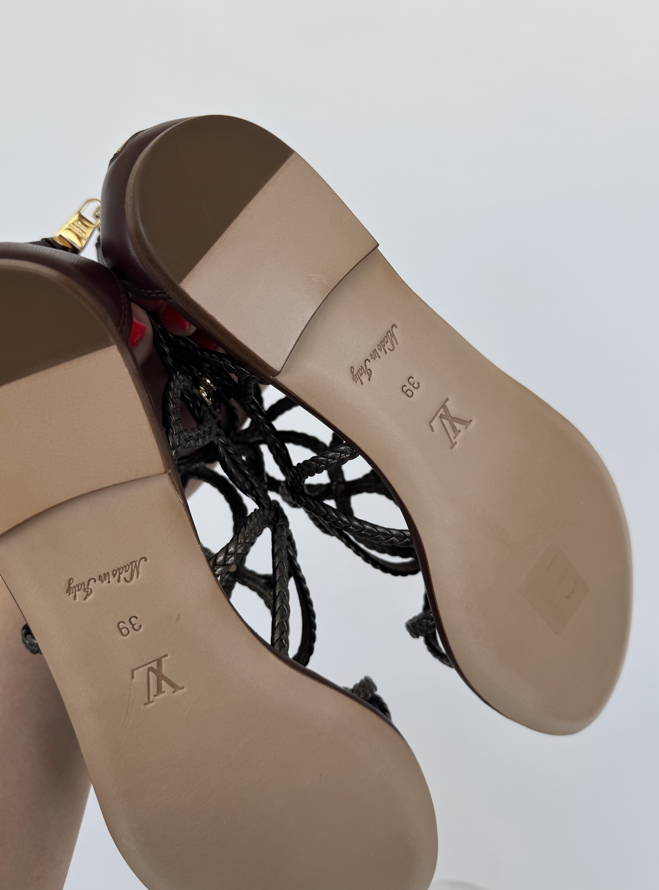 Louis Vuitton Leather Gladiator Sandals - Full Set