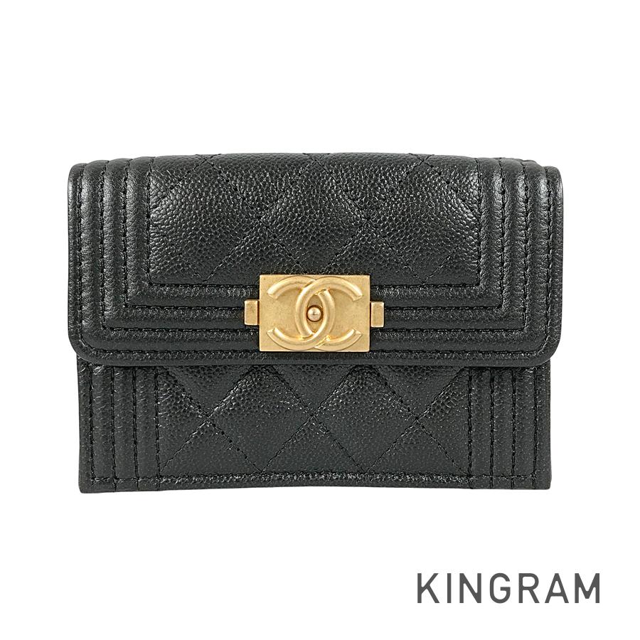 CHANEL Boy Chanel Compact wallet Trifold wallet