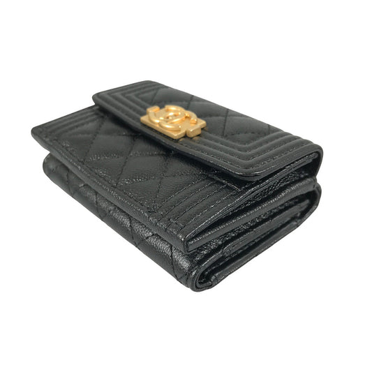 CHANEL Boy Chanel Compact wallet Trifold wallet