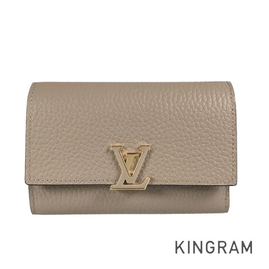 LOUIS VUITTON Taurillon Leather Portefeuille Capucine Compact M62159 Trifold wallet
