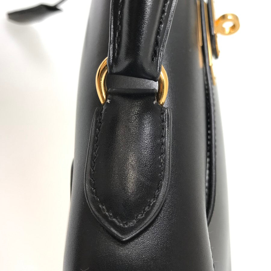 HERMES ?C (Made in 1999) Box calf Gold Hardware Handbag