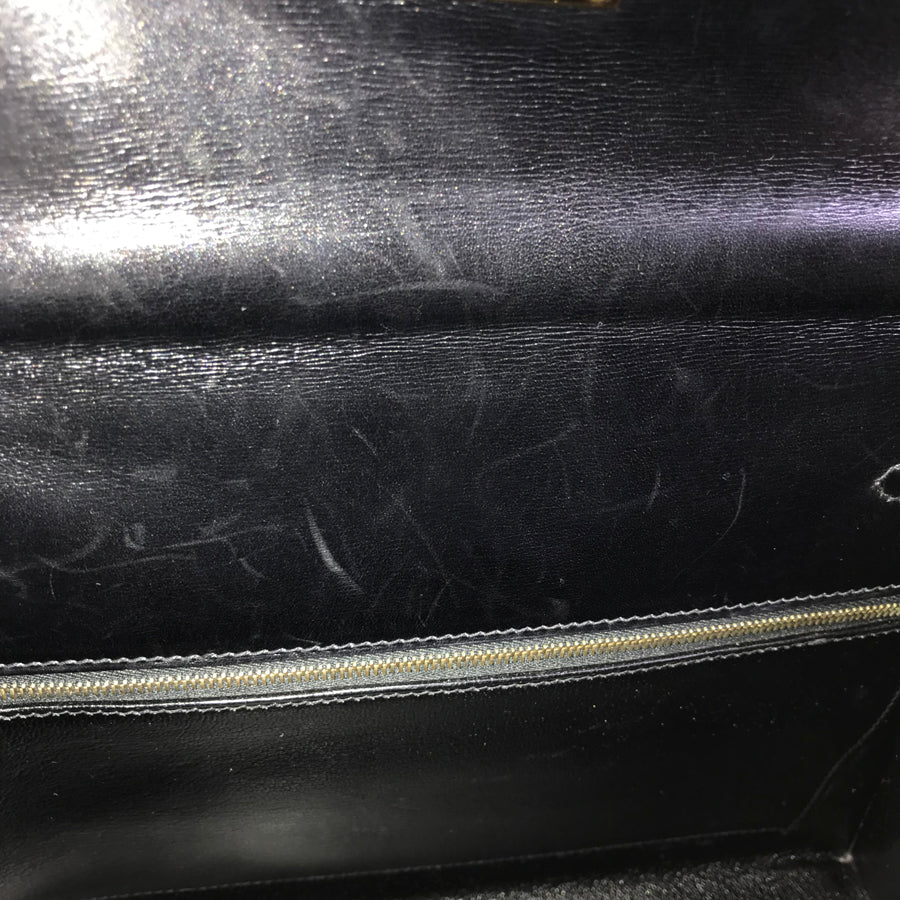 HERMES ?C (Made in 1999) Box calf Gold Hardware Handbag
