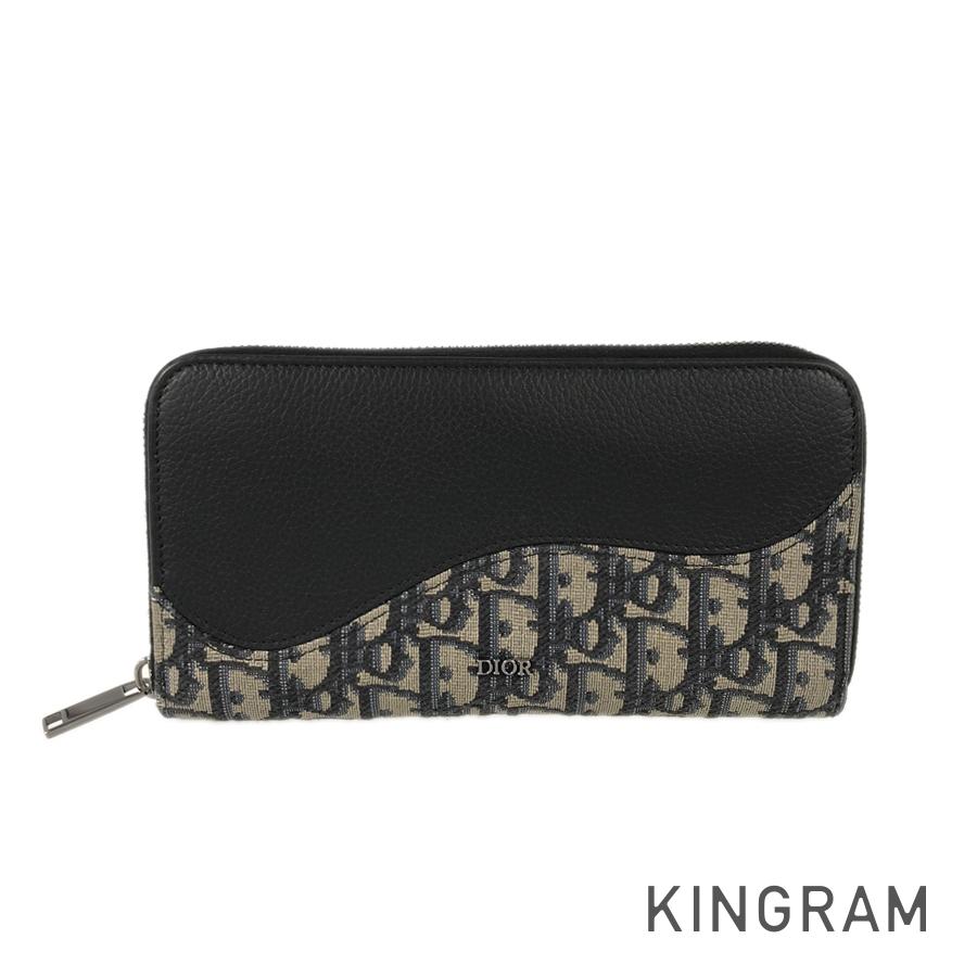 Dior Oblique Jacquard Saddle Long Zip Wallet Long wallet Round zipper