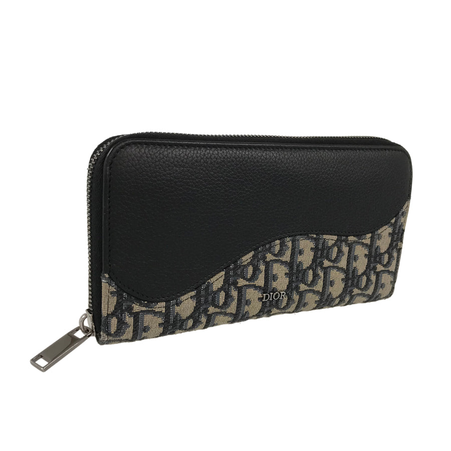 Dior Oblique Jacquard Saddle Long Zip Wallet Long wallet Round zipper