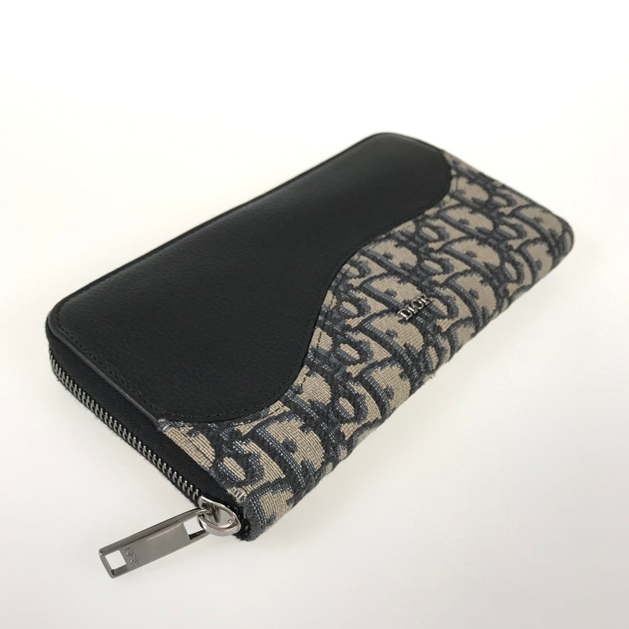 Dior Oblique Jacquard Saddle Long Zip Wallet Long wallet Round zipper