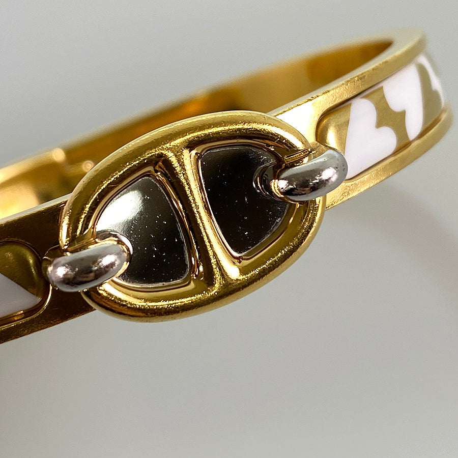 HERMES Mini Click Chaine dAncre Carte Ajoue Bangle