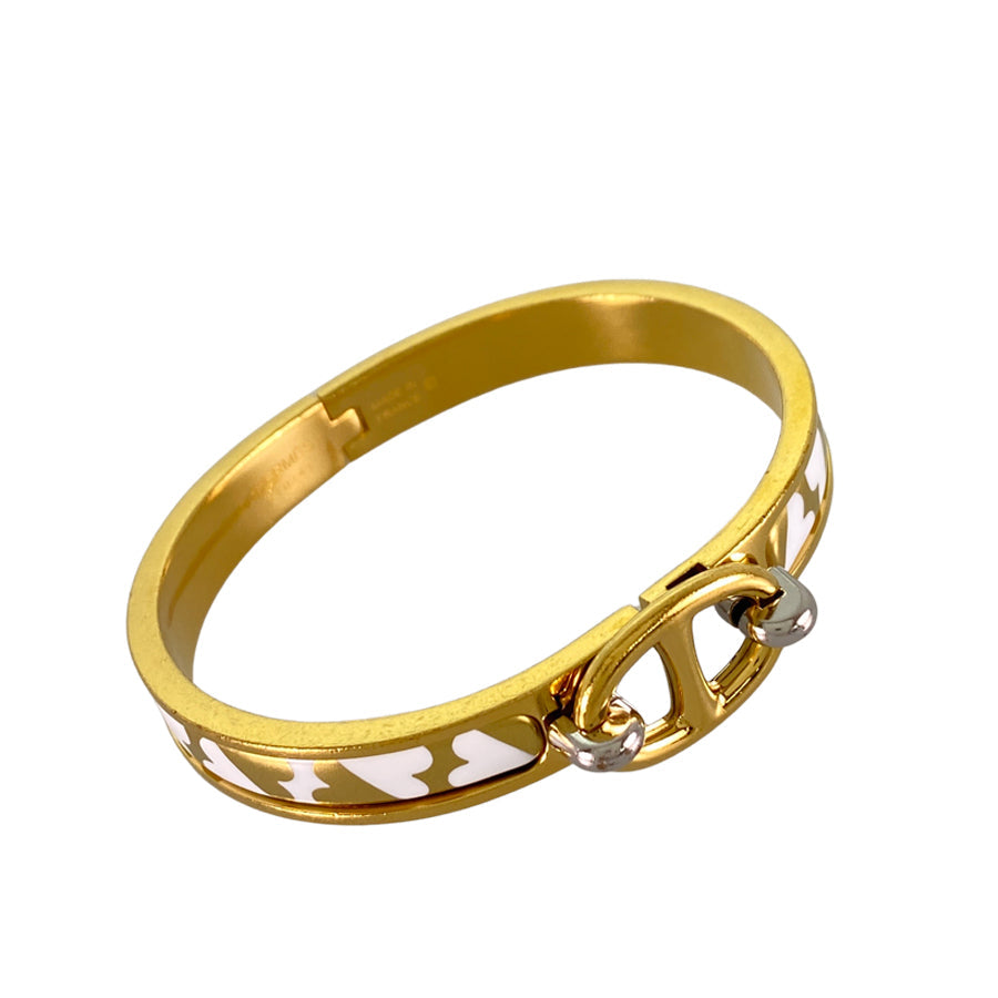 HERMES Mini Click Chaine dAncre Carte Ajoue Bangle