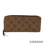 LOUIS VUITTON Monogram Reverse Portefeuille Clemence M82336 Long wallet Round zipper