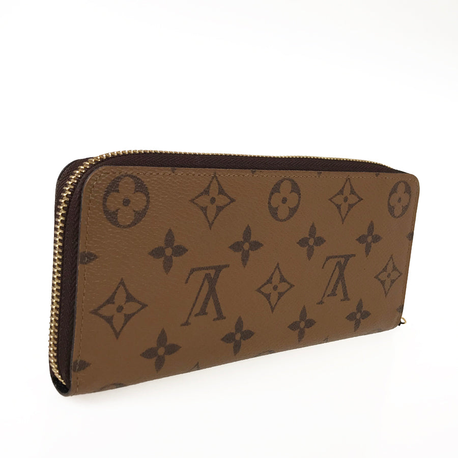 LOUIS VUITTON Monogram Reverse Portefeuille Clemence M82336 Long wallet Round zipper