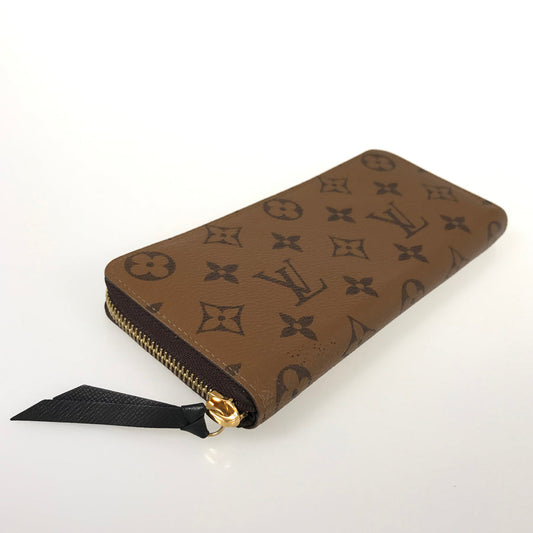 LOUIS VUITTON Monogram Reverse Portefeuille Clemence M82336 Long wallet Round zipper