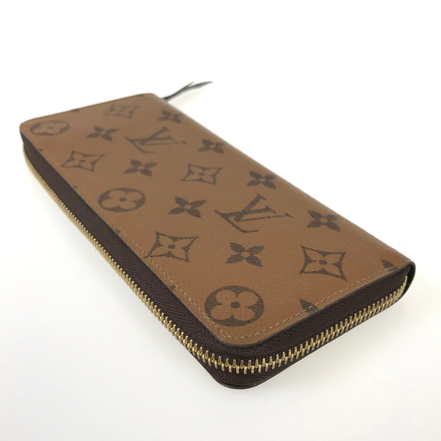 LOUIS VUITTON Monogram Reverse Portefeuille Clemence M82336 Long wallet Round zipper