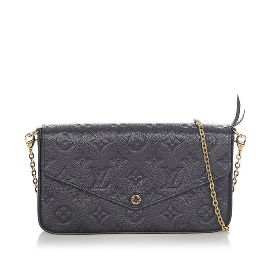 Louis Vuitton Empreinte Pochette Félicie Black Leather Chain Shoulder Bag