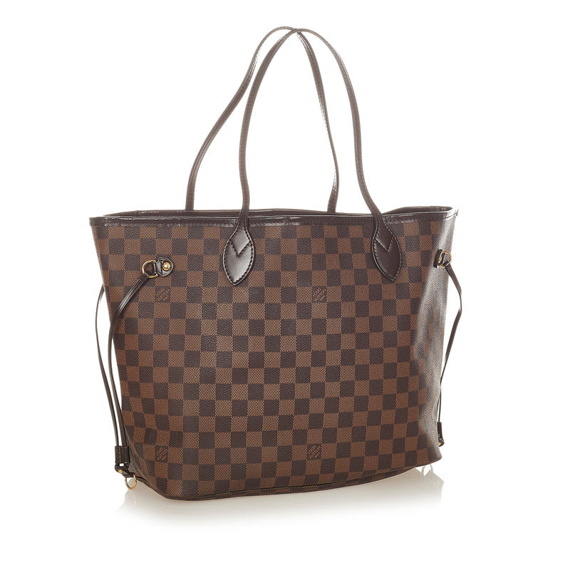Louis Vuitton Damier Neverfull MM Brown PVC Leather Tote Bag