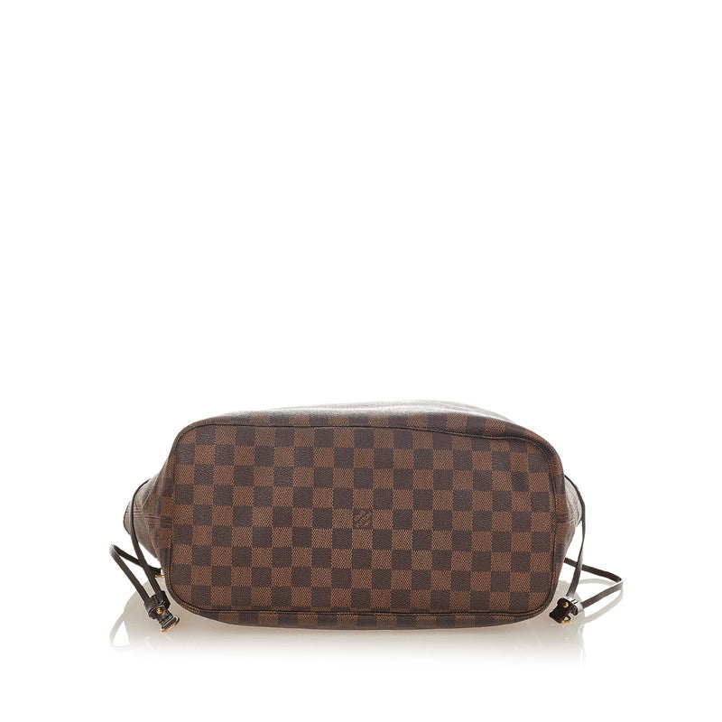 Louis Vuitton Damier Neverfull MM Brown PVC Leather Tote Bag