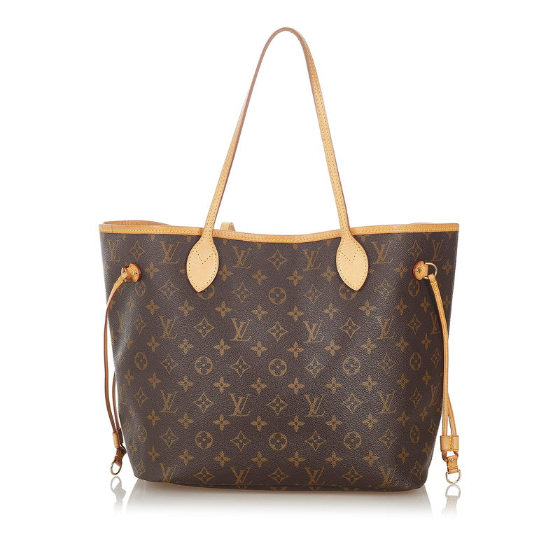 Louis Vuitton Monogram Neverfull MM Brown PVC Leather Tote Bag