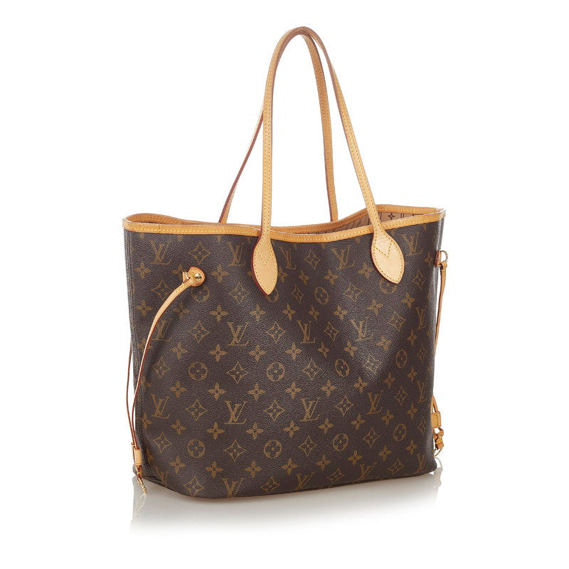 Louis Vuitton Monogram Neverfull MM Brown PVC Leather Tote Bag