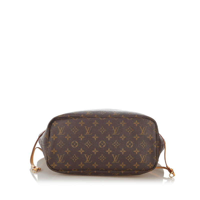Louis Vuitton Monogram Neverfull MM Brown PVC Leather Tote Bag