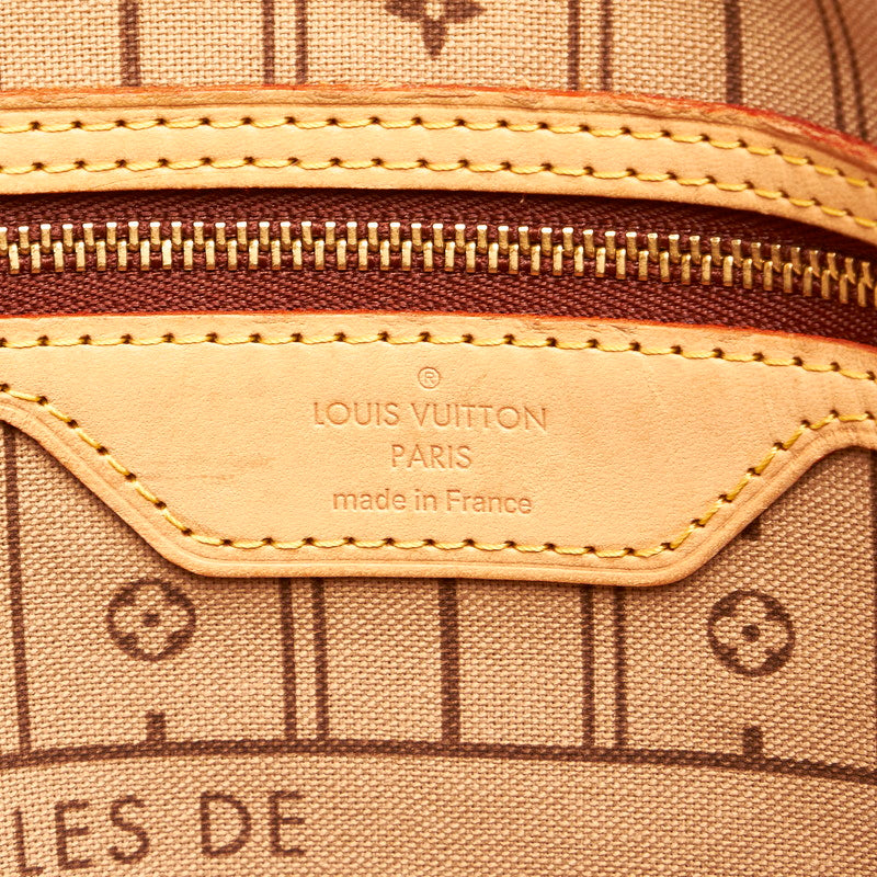 Louis Vuitton Monogram Neverfull MM Brown PVC Leather Tote Bag