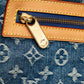 Louis Vuitton Monogram Denim Baggy GM Shoulder Bag Blue Leather