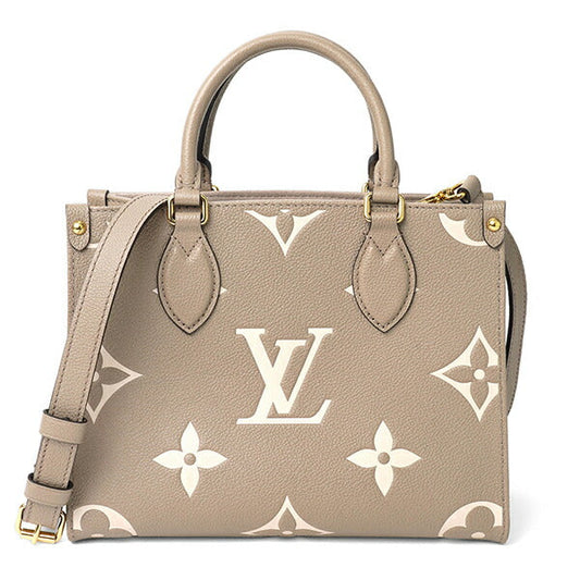 Louis Vuitton Monogram Empreinte OntheGo PM Tote Bag Creme