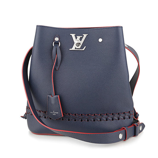 Louis Vuitton Shoulder Bag Lockme Bucket Marine Rouge Navy