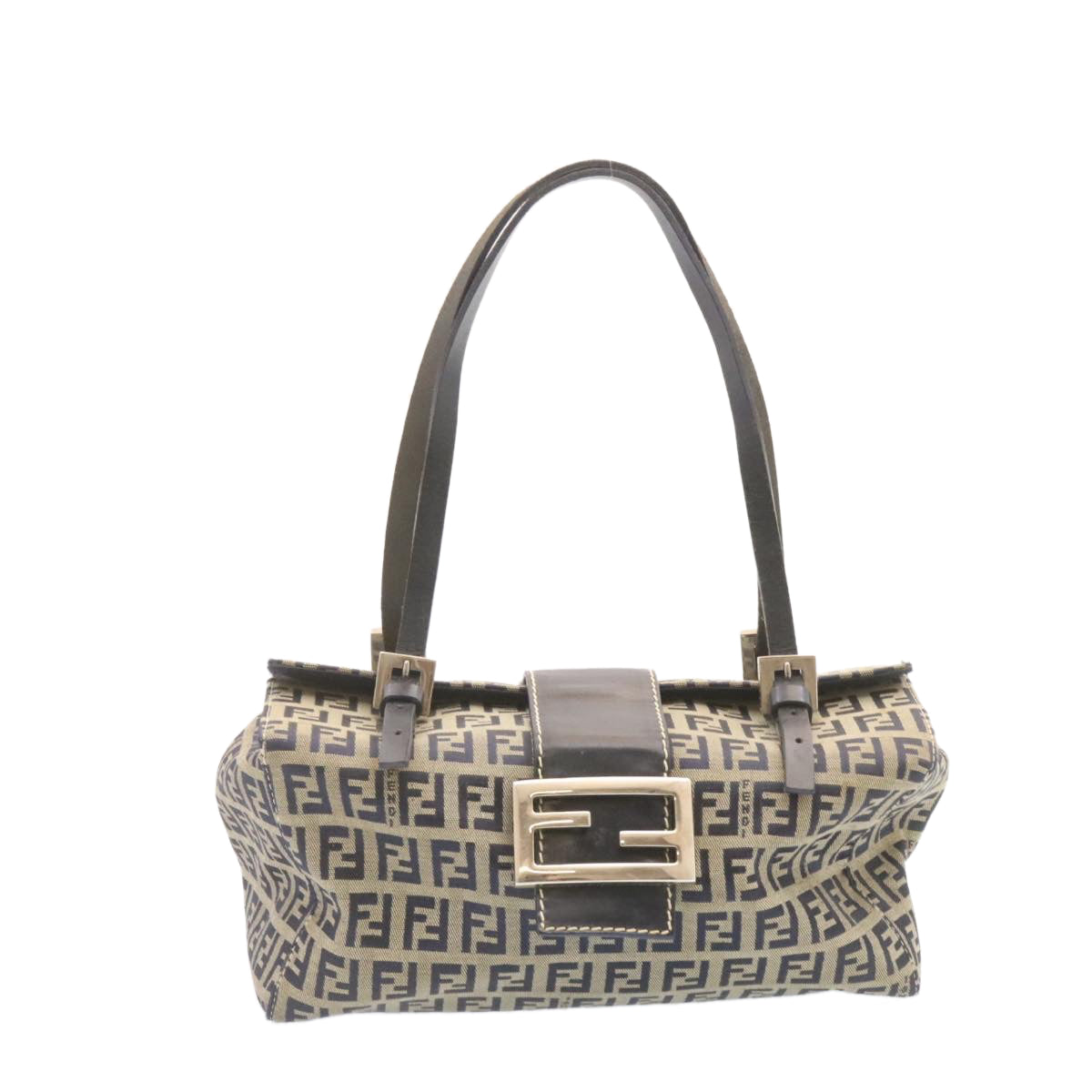 FENDI Zucchino Canvas Hand Bag Blue Navy  am1197g