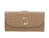 Gucci Brown 1973 Ostrich French Wallet