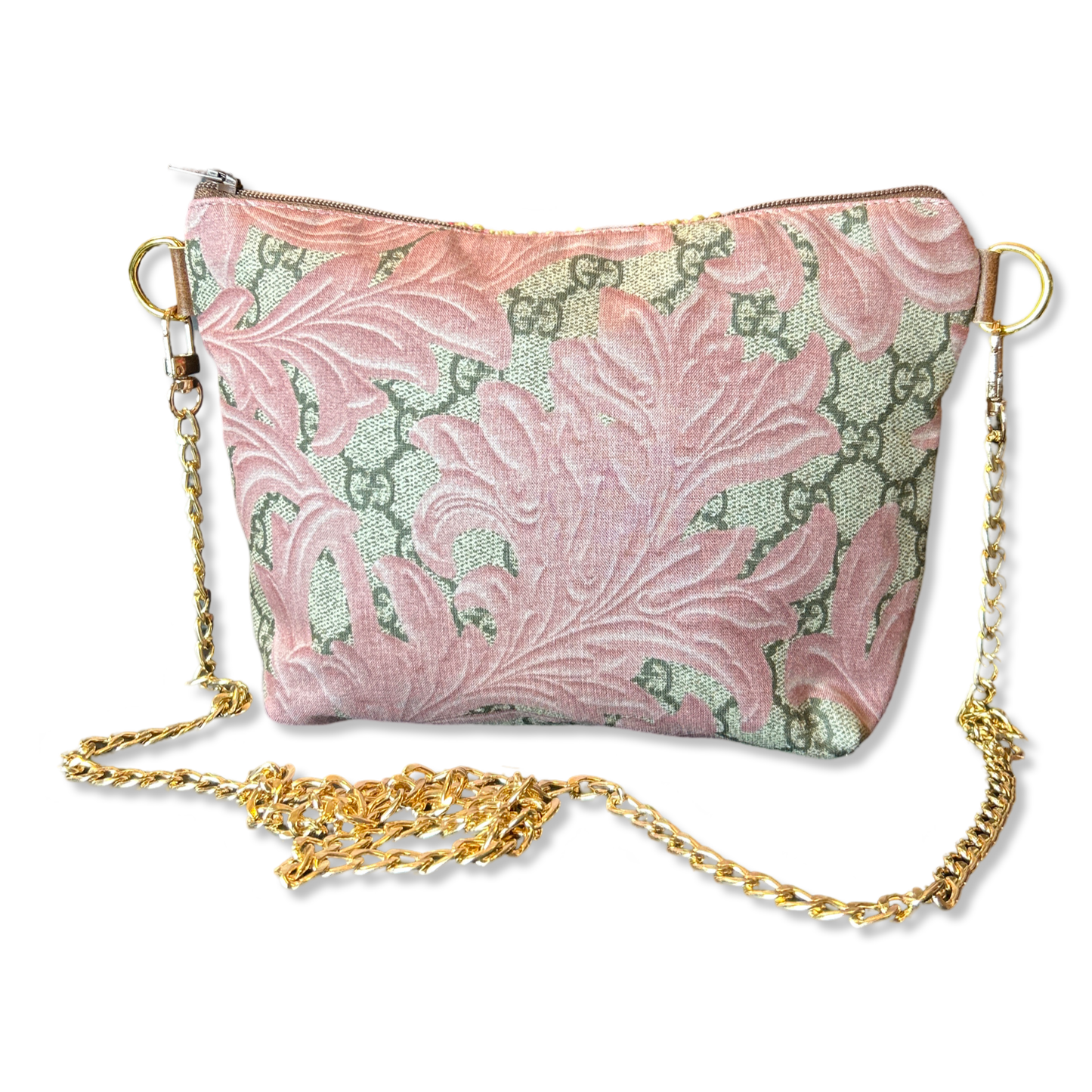 GG Logo Arabesque Pink   Silk Scarf Crossbody Bag