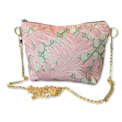 GG Logo Arabesque Pink   Silk Scarf Crossbody Bag