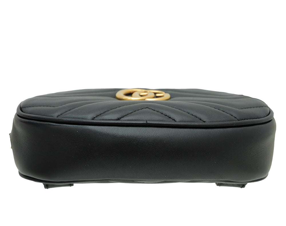 Gucci Black GG Marmont Mini Belt Bag
