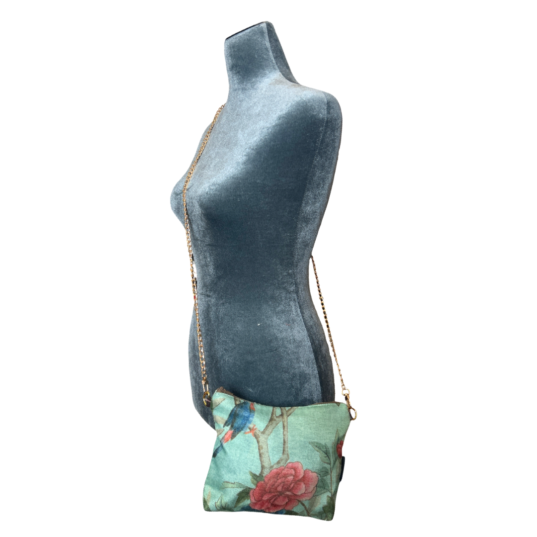 Chinoiserie Verte   Silk Scarf Crossbody Bag