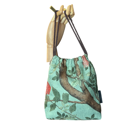 Chinoiserie Verte   Scarf Drawstring Crossbody Bag