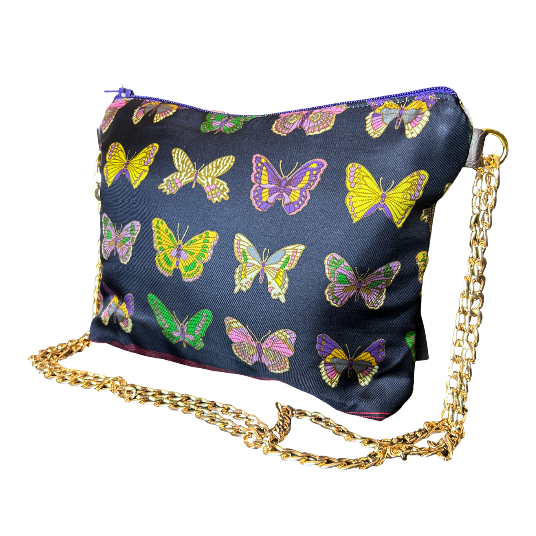 Farfalle Blue   Scarf Crossbody Bag