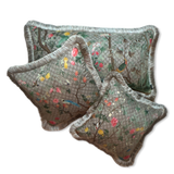 GG Logo Tree of Life Tian Chinoiserie   Silk Scarf Pillows