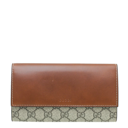 Gucci Brown GG Supreme Continental Wallet