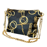 Horse Bit Noir   Silk Scarf Crossbody Bag