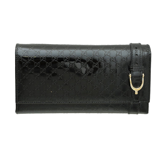 Gucci Black Nice Microguccissima Long Wallet