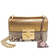 Gucci Bicolor Python Padlock Small Bag