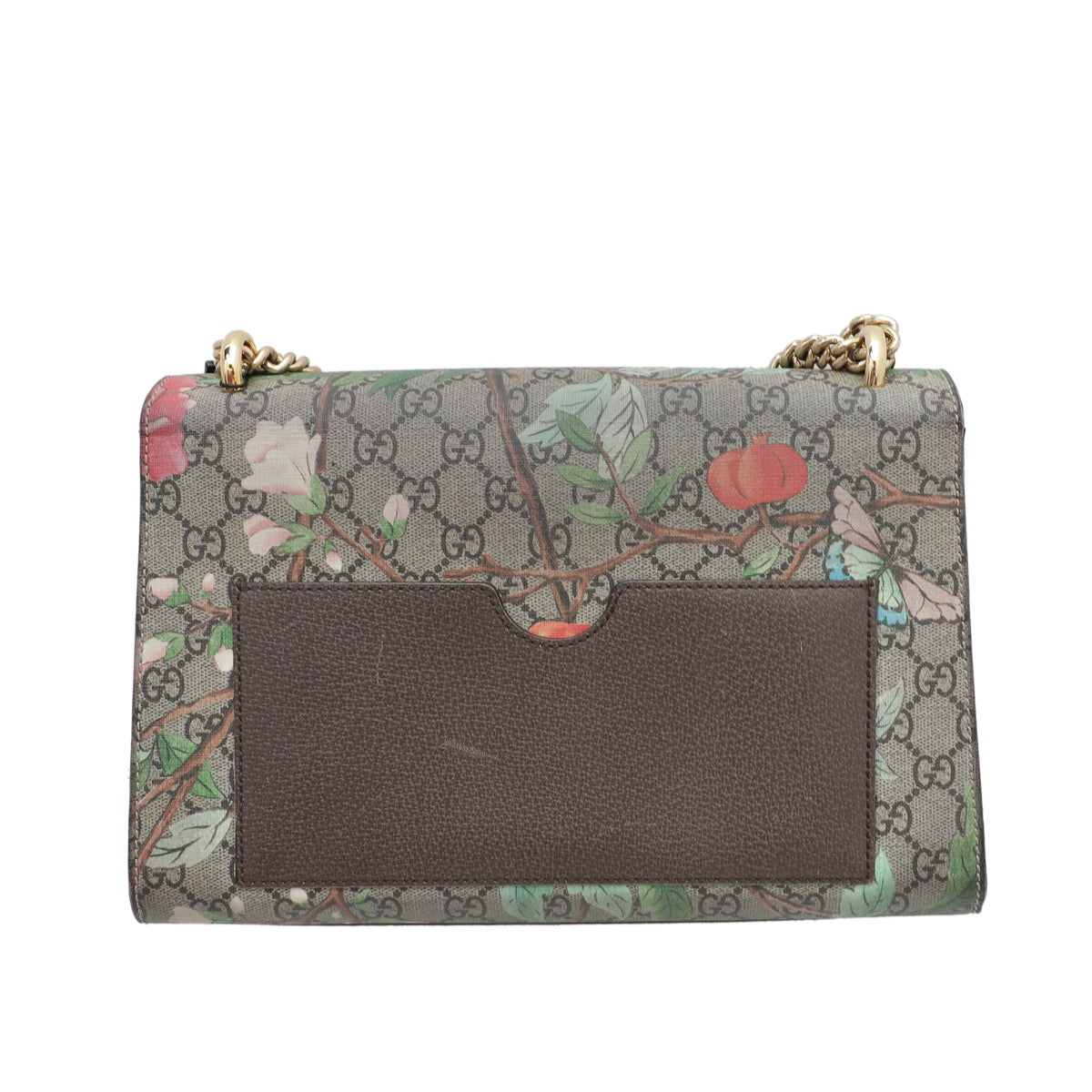 Gucci Ebony Multicolor Padlock Tian Print Medium Chain Bag