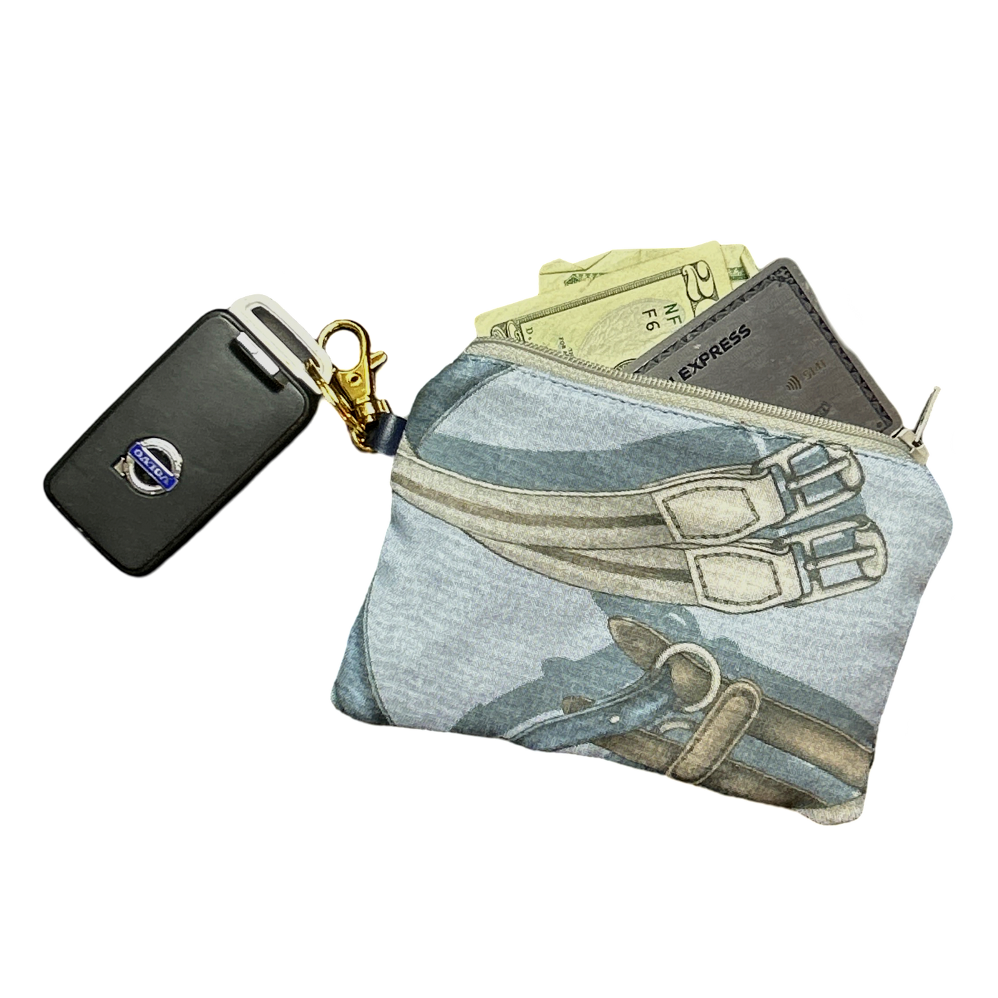 Equestrian Gray   Scarf Coffee Run Keychain Bag