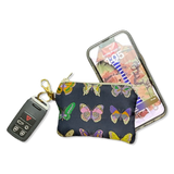Farfalle Blue   Silk Scarf Coffee Run Keychain Bag