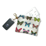 Farfalle White   Silk Scarf Coffee Run Keychain Bag