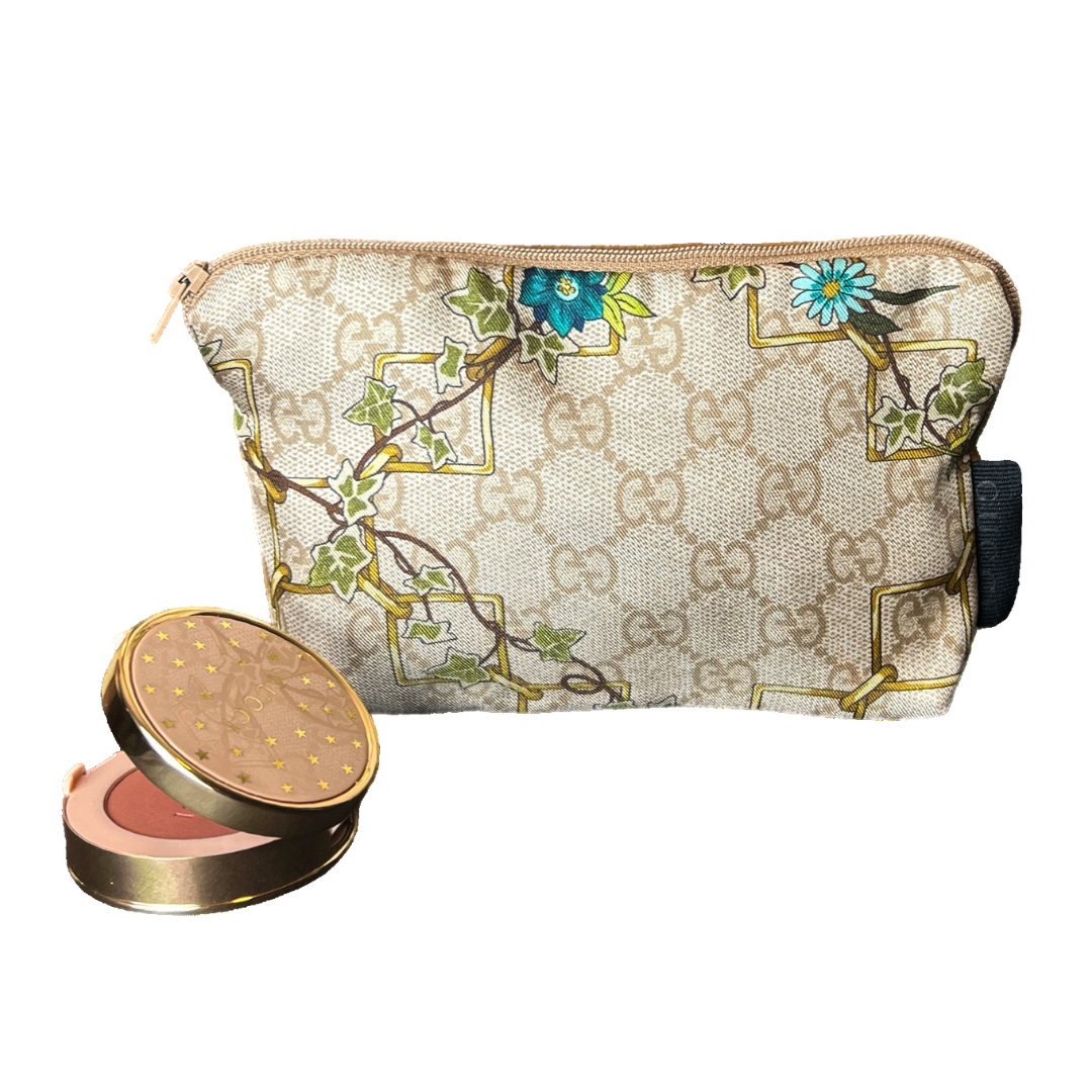 Floral Lattice   Silk Scarf Beauty Bag