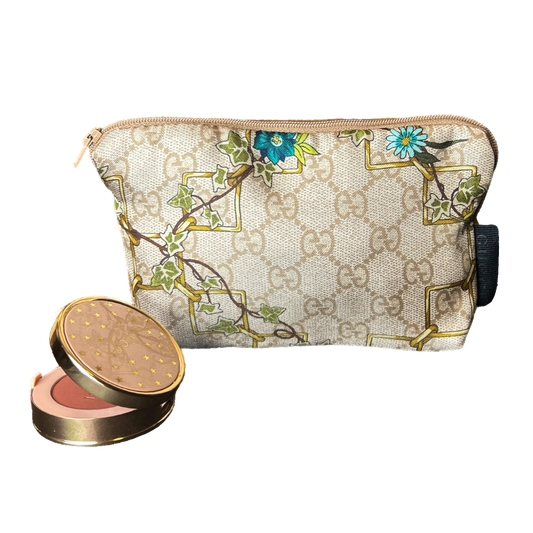 Floral Lattice   Silk Scarf Beauty Bag