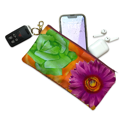 Flower Pop   Silk Scarf Coffee Run Keychain Bag XL