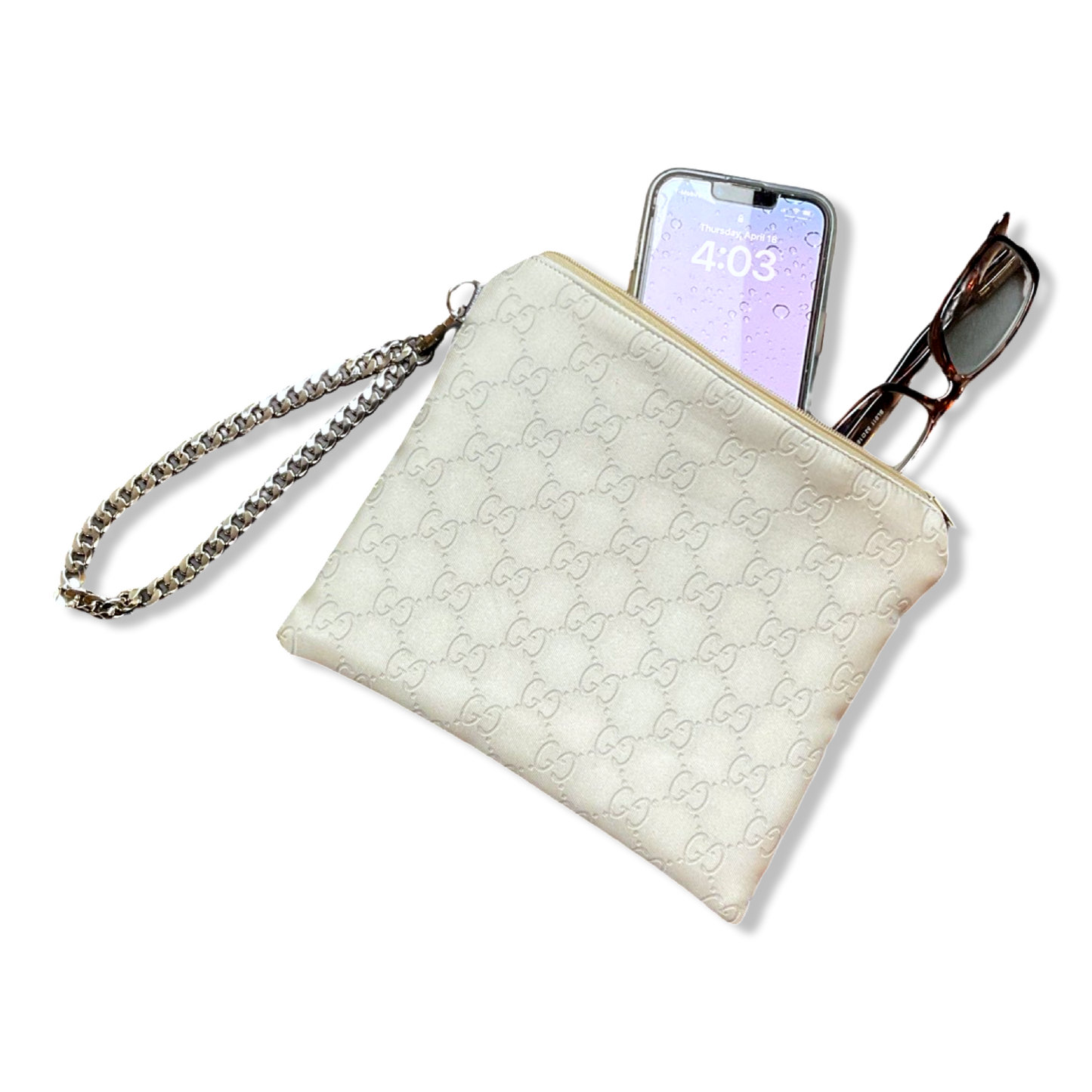 GG Monogram   Silk Scarf Wristlet Bag