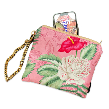 Hawaiian Soul   Silk Scarf Wristlet Bag