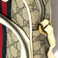 GUCCI GG SUPREME WEB MINI OPHIDIA DOUBLE ZIP MESSENGER BAG
